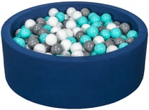 Piscine à balles Aire de jeu + 450 balles bleu marine blanc,gris,turquoise - Velinda