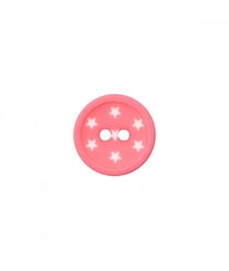 Carte de 3 boutons étoiles polyester 2 trous 15mm - Prym Fuchsia Rose