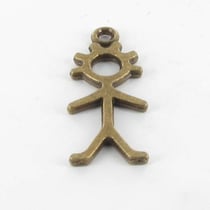 MégaCréa - Breloque en métal bonhomme garçon Bronze (10 pièces)