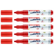 Lot de 5 feutres de coloriage pointe ronde 3 mm - EDDING - Rouge - Funtastics