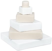 Pyramide - lot de 6 gros blocs blanc cappuccino - Velinda