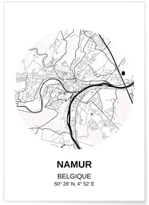 Affiche Carte Namur | A3 : 29,7x42cm