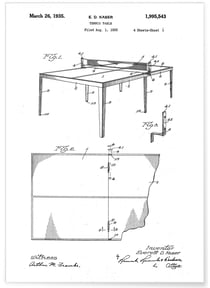 Affiche 'Brevet Table de ping pong' | A3 : 29,7x42cm