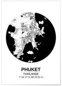 Affiche Carte Phuket | A3 : 29,7x42cm