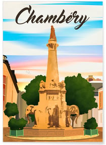 Affiche ville Chambéry | A3 : 29,7x42cm