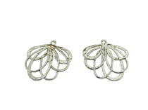 4 Breloques forme fleur martelée 28*26mm argenté