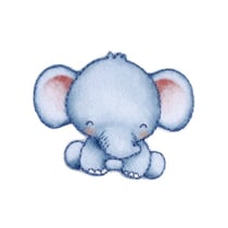 Ecusson petits animaux éléphant 5cm x 4cm