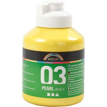 Peinture acrylique métallisée, jaune, 500 ml/ 1 flacon