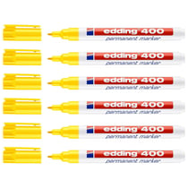 Lot de 6 marqueurs permanents - EDDING - 400 - Pointe fine 1 mm - Jaune