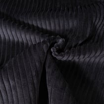 Tissu Doudou côtelé d'ameublement 10 mm uni Noir