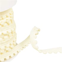 Bobine 25m élastique à pompons jaune paille 13mm