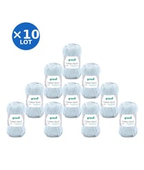 Lot de 10 pelotes COTTON QUICK UNI de Gründl – 500 g de coton mercerisé certifié Oeko-Tex 162 Bleu