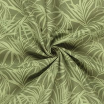 Tissu Short de bain déperlant recyclé Feuillage sur fond Vert olive
