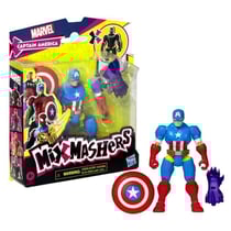 MixMashers Captain America, figurine 12 cm personnalisable a mélanger et combiner avec accessoires, Marvel, des 4 ans