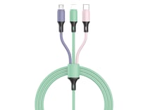 Avizar Câble 3 en 1 Micro-USB/Lightning/USB-C vers USB-A 6A 480MBps 1,2m Multicolore