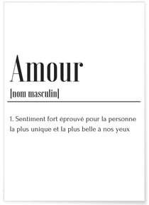 Affiche Définition Amour | A3 : 29,7x42cm