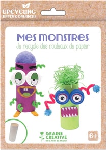 Kit upcycling rouleau en carton pour petits monstres