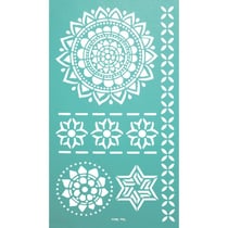 MégaCréa DIY - Pochoir adhésif repositionnable Mandala 11,5 x 20,5cm