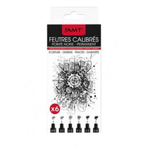 Feutres - Noir - Permanent - 6 pointes différentes - Ecriture, dessin, tracés - AMT