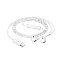 Mayaxess Écouteurs Filaires USB-C avec Micro intégré pour Xiaomi 14T Blanc