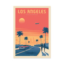 Affiche 50x70 cm - Los Angeles Sunset - Olahoop Travel Posters