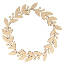 Couronne murale en bois Ø 35 cm - Feuilles & baies
