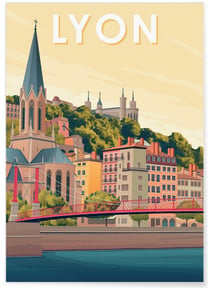 Affiche ville Lyon 5 | A3 : 29,7x42cm