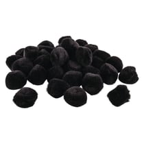 Pompons 25 mm Uni Sachet à la couleur (35 pièces) - noir