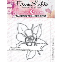 Tampon transparent - Fleur exotique 3 - 9,5 x 6,5 cm