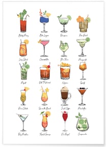 Affiche Multi Cocktail 2 | A3 : 29,7x42cm