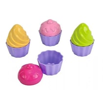Set de 4 moules a sable cupackes - gateaux, patisserie, cuisine - jouet de plage