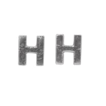 Lettres en cire - H - , argent, 9mm, 2 pces