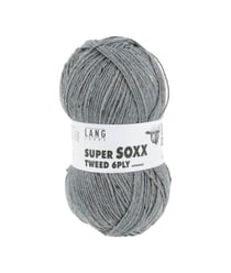 Pelote à tricoter SUPER SOXX TWEED 6 fils - 150 Gr - Lang Yarns : La laine robuste, chaude et élégante 24 Gris