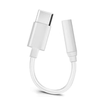 Adaptateur Connecteur USB Type C vers Jack 3.5 mm Audio Femelle Compact - Blanc