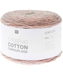 Pelote de coton Creative Cotton Camouflage - 200GR - Rico Design 002 Rose - Rose Garden