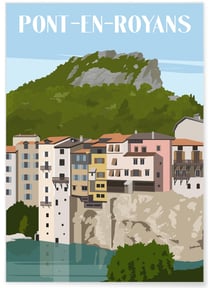 Affiche ville Pont-en-Royans | A3 : 29,7x42cm