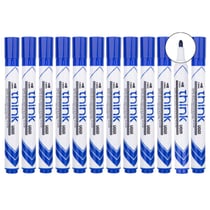 Lot de 12 marqueurs effaçables DELI - Pointe ogive 2.0mm - Bleu