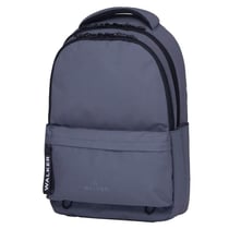 Sac à dos - Gris - 2 compartiments + poches zippées - Dos matelassé - Collège - Lycée - Walker