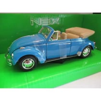 Modèle réduit - WELLY - Volkswagen Beetle Convertible - Bleu - Échelle 1/24 - Mixte