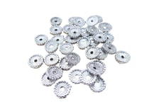 8 Perles intercalaires style heishi 7mm laiton argenté