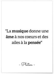 Affiche Platon : 'La musique donne une âme' | A3 : 29,7x42cm