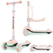 Trottinette Enfant - HyperMotion - Roues LED- Charge 50 kg- Siège Réglable- Pliable