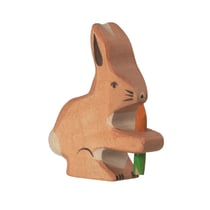 Figurine Holtztiger Lapin avec carotte