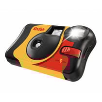 KODAK FunSaver Flash 27exp - Appareil Photo à Usage Unique 35mm, Flash Auto ON/OFF, Indicateur LED, Contrôle d'Exposition Automatique - Noir.