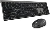 Pack Clavier et Souris sans Fil Grapheme BlueElement - Wireless avec Smart Dongle - Clics Silencieux - Design Ultra Slim - Ergonomique - Rechargeable - Gris - AZERTY FR