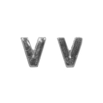 Lettres en cire - V - , argent, 9mm, 2 pces