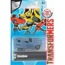 Transformers : voiture steeljaw - vehicule miniature metal bleu gris - voiture - hasbro