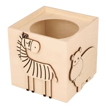 Pot à crayon en bois animaux de la savane