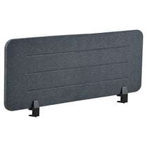Séparateur de Bureau Gris Foncé en PET Acoustique Recouvert de Tissu 120 x 40 cm avec Pinces de Fixation