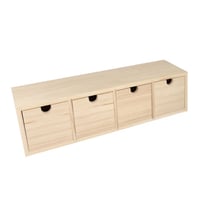 Meuble 4 tiroirs 43,5x9,5x12 cm bois - Artemio